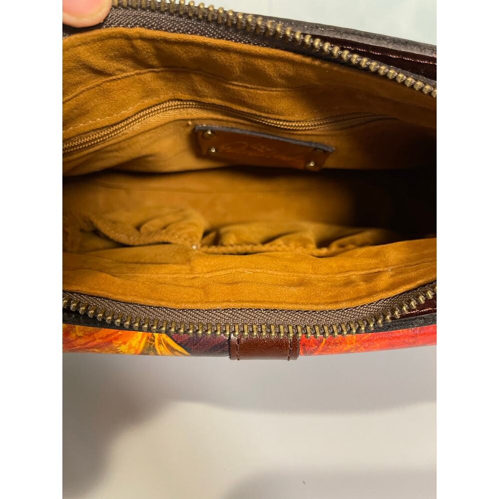 Patricia Nash Maple Leaf Pattern Leather Handbag Rare - Picture 11 of 15
